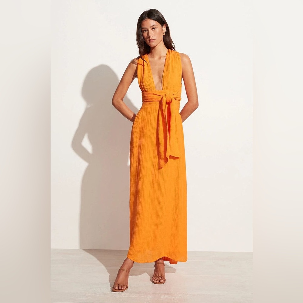 Faithfull Tropiques Maxi Dress in Tangerine